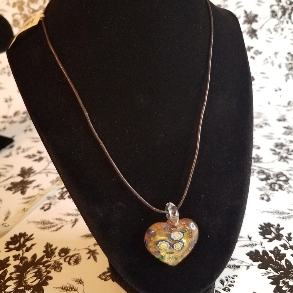Macy's glass pendant necklace jr40